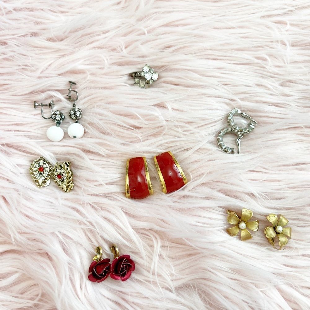 Vintage Clip on Earring set-7 pairs